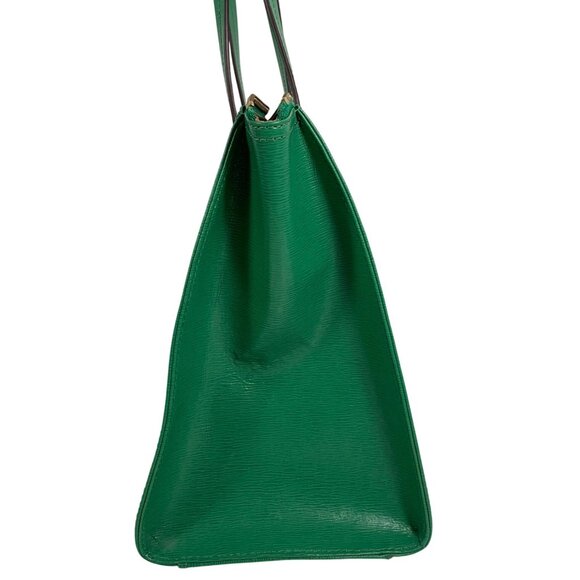 Ralph Lauren RLL Green Leather Structured Tote Shoulder Bag w/ Bag Charm/Fob EUC - Picture 3 of 13